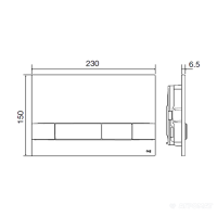 192901(148301) NARROW/NARROW OLIPURE Клавіша подвійного змиву, глянцевий хром (1 сорт) OLI