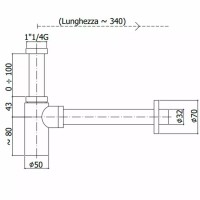 ZACC240NO сифон для раковини, чорн.мат (1 сорт) Paffoni фото 1