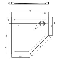 FTR0123 COMFORT Піддон душовий, п'ятикутн., 90х90, з сифоном (1 сорт) Devit фото 2