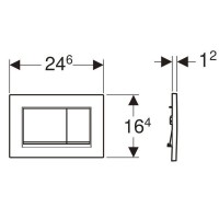 115.883.JT.1 Sigma20 square клавіша змиву, подвійний змив, білий мат/хром глянець (1 сорт) Geberit фото 2