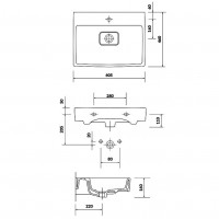 K118-006 VIRGO Раковина меблева  60, з отвором для змішувача, білий глянець (1 сорт) CERSANIT-С Україна фото 2