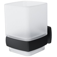 A9034322 Gem, Cклянка  з настінним тримачем, чорний мат (1 сорт) AM.PM