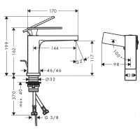 73014000 HG Tecturis E Змішувач для раковини 110 CoolStart EcoSmart+ з д/к, хром (1 сорт) HANSGROHE фото 1