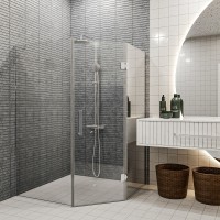 SE0140 ART 3.0 Душова кабіна, п'ятикутна, розпашна, 900*900, без піддона, скло прозоре, хром (1 сорт Devit фото 1