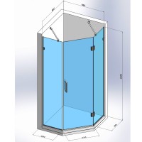 SE0140 ART 3.0 Душова кабіна, п'ятикутна, розпашна, 900*900, без піддона, скло прозоре, хром (1 сорт Devit фото 8