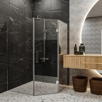 SE0140 ART 3.0 Душова кабіна, п'ятикутна, розпашна, 900*900, без піддона, скло прозоре, хром (1 сорт Devit фото 5