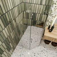 SE0140 ART 3.0 Душова кабіна, п'ятикутна, розпашна, 900*900, без піддона, скло прозоре, хром (1 сорт Devit фото 3