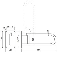 K97-035 Etiuda Поручень настінний рухомий 60 см (1 сорт) CERSANIT-С Україна фото 2