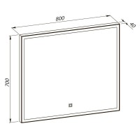 27310 Luce Дзеркало 80*70 см з підсвіткою (сенсор), колір білий (1 сорт) Аква Родос фото 1