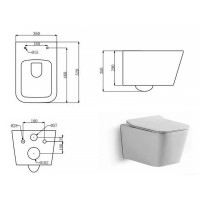 3040120 LINEA Підвісний безобідковий унітаз+кришка soft-close (1 сорт) Devit фото 1