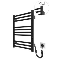 6.1.0400.06.BM Рушникосушка ел. HF Derby 570х430 чорний мат, в комплекті з прих.підкл (1 сорт) Hygge Family фото 1