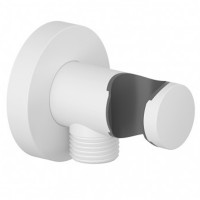 6054753-00 Шлангове підключення з тримачем для душу, білий матовий (1 сорт) Kludi