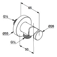 6054753-00 Шлангове підключення з тримачем для душу, білий матовий (1 сорт) Kludi фото 1