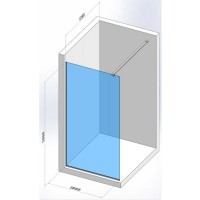 DSN100200 Style New Душове огородження Walk-In 1000x2000, хром (1 сорт) Devit фото 1