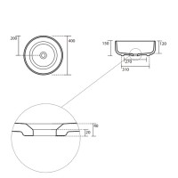5344 01 Раковина на стільницю 40*40*15 см, білий (1 сорт) Kerasan фото 2