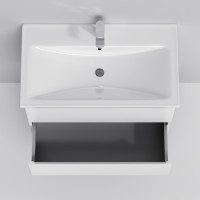 M85-FHX0802-WC0802WG38 X-Joy, База з раковиною, підвісна, 80 см, 2 ящика, білий глянець (1 сорт) AM.PM фото 2