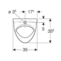 502.885.00.1 Felix Уринал, підвід зверху, відвід прихований або вниз, колір білий глянець (1 сорт) Geberit фото 1