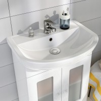 K667-106 Умивальник меблевий ARTECO 50 ONE HOLE з отвором для змішувача, з переливом, білий глянець  MITO фото 3