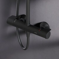 F0785A422 X-Joy, душ.система:  зм-ач д/душу з термостатом, душ.штанга,верхній душ 220мм, ручн душ, ч AM.PM фото 3