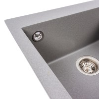 5050 GALAX  Кухонна мийка гранітна 500*500, сірий мусон (1 сорт) Valeso фото 3