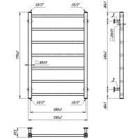 1.072.044615.0 Рушникосушка INOX Токіо 770х530/500, Полір.нержав. (1 сорт) Mario фото 4