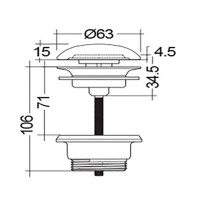DUO000504A FEELING Донний клапан Click-Clack, чорний матовий (1 сорт) RAK Ceramics
