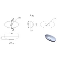 Раковина Nice 600х300 накладний, колір білий, покриття глянець (1 сорт) MIRAGGIO