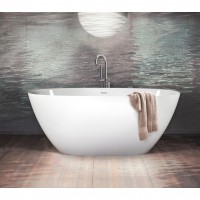 VAPERL145/00 Perla Ванна окремостояча 145*71 см з литого (штучного) каменю, з інтегрованим сифоном,  PAA фото 7