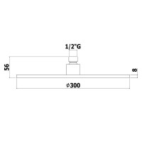 ZSOF 079 ST MASTER KING  Верхній душ 300 мм STEEL LOOKING (1 сорт) Paffoni фото 2