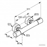 351000538 Zenta Термостат д/душу,хром (1 сорт) Kludi фото 2