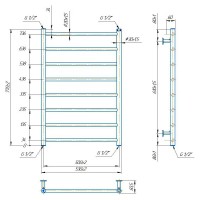 1.8.044565.P Рушникосушка INOX Флет 770х530/500, полірована нержавійка (1 сорт) Mario фото 2