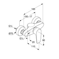 348410575 PureSolid Змішувач д/душу (1 сорт) Kludi фото 1