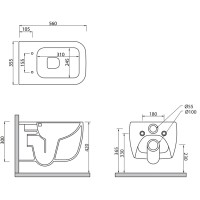 K4, WCSN+CWNS  Neos Підвісний безобідковий унітаз з системою змиву VERTIGO, з прихованим кріпленням  SDR фото 1