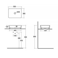 FEECT5000504A FEELING Раковина на стільницю, прямокутна, Matt Black, 50см (1 сорт) RAK Ceramics фото 1