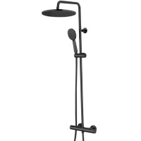 L10172 073 ELIOS Душова система з термостатом, верхнім та ручним душем зі шлангом, чорний мат (1 сор Bossini фото 2