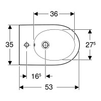 502.825.00.1 Підвісне біде Geberit Acanto закритої форми, білий глянець (1 сорт) Geberit