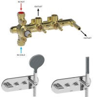 Z00135000000005 Внутрішня частина термостата для душа на 2 вих. APICE/PLY (1 сорт) Bossini фото 1