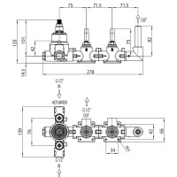 Z00135000000005 Внутрішня частина термостата для душа на 2 вих. APICE/PLY (1 сорт) Bossini фото 2