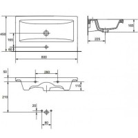 K32-013 COMO Умивальник меблевий 80 з отвором для змішувача, з переливом, білий глянець (картон) (1  CERSANIT-С Україна фото 3