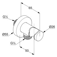 605473900 Kludi Шлангове підключення з тримачем для душу DN 15; чoрний мат (1 сорт) Kludi фото 1