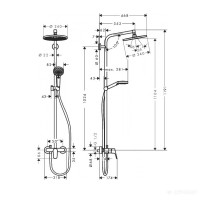 27284000 Crometta E 240 1jet Showerpipe Душова система д/душа (1 сорт) HANSGROHE
