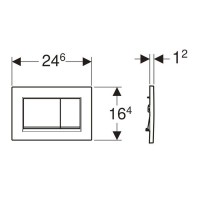 115.883.KJ.1 Sigma20 square  клавіша, біла/глянцевий хром (1 сорт) Geberit фото 1