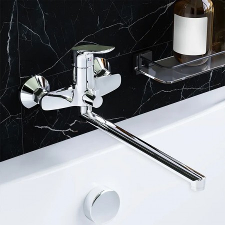 779500001 Jupiter, змішувач  для ванни і душу з довгим поворотним виливом і душовим комплектом, хром Damixa
