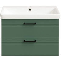 454080E Urbanis Тумба 80см з раковиною та чорними ручками, смарагдова (1 сорт) Devit фото 4