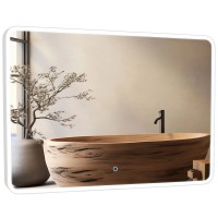 27451 Donato Дзеркало 100*70 см сенсор з підсвіткою, біле (1 сорт) Аква Родос фото 2