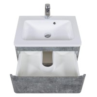 7684 АКЦЕНТ Тумба підвісна з раковиною-70 Альфа, сірий мармур (1 сорт) Аква Родос фото 5