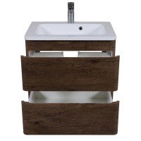 4208 Тумба Акцент консольна з раковиною умивальником Альфа 80 см ,  каштан (1 сорт) Аква Родос фото 4