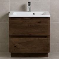 4208 Тумба Акцент консольна з раковиною умивальником Альфа 80 см ,  каштан (1 сорт) Аква Родос фото 7