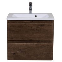 4208 Тумба Акцент консольна з раковиною умивальником Альфа 80 см ,  каштан (1 сорт) Аква Родос фото 3