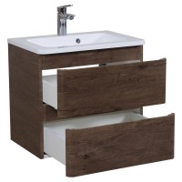 4208 Тумба Акцент консольна з раковиною умивальником Альфа 80 см ,  каштан (1 сорт) Аква Родос фото 2